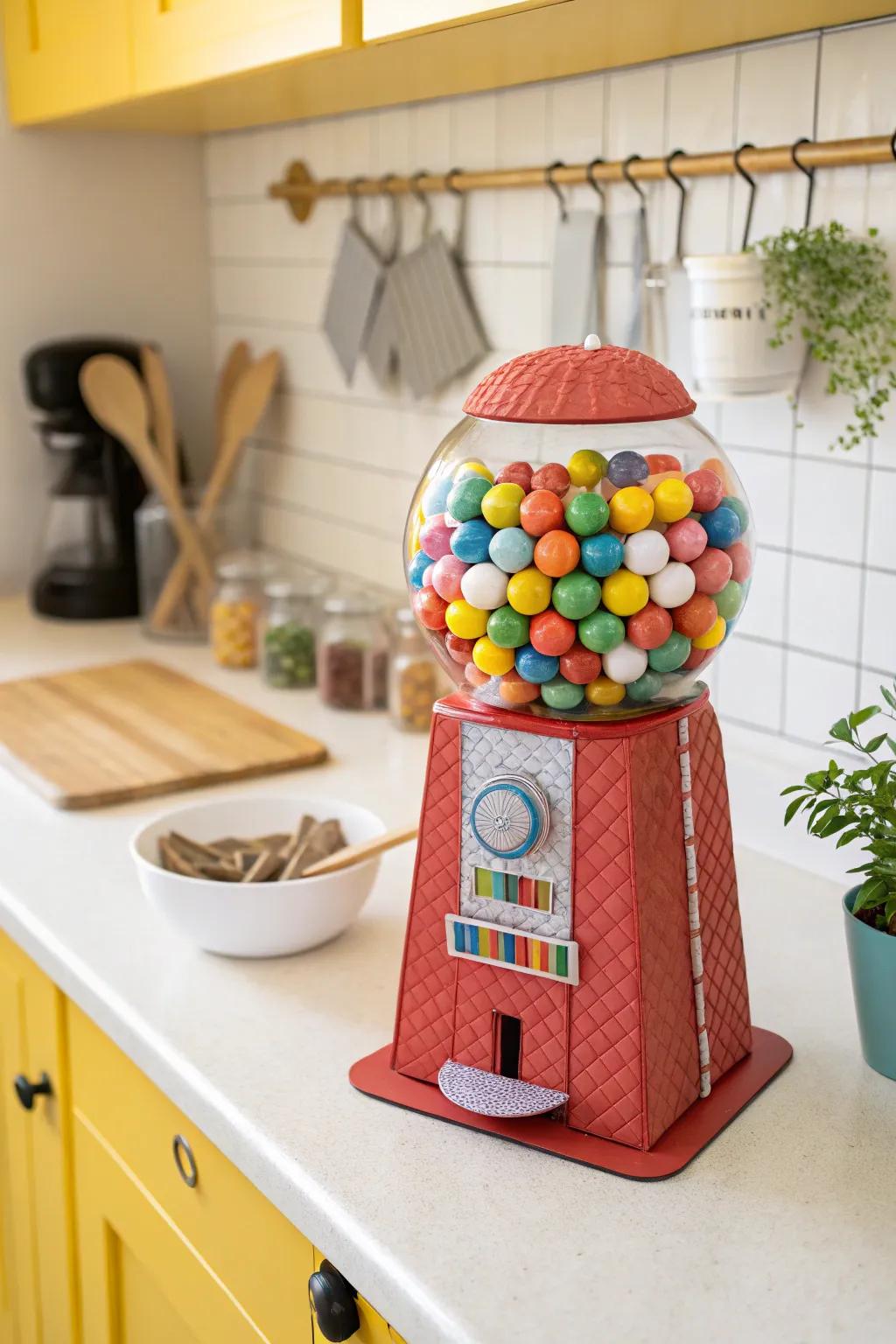 A paper gumball machine full of fun.