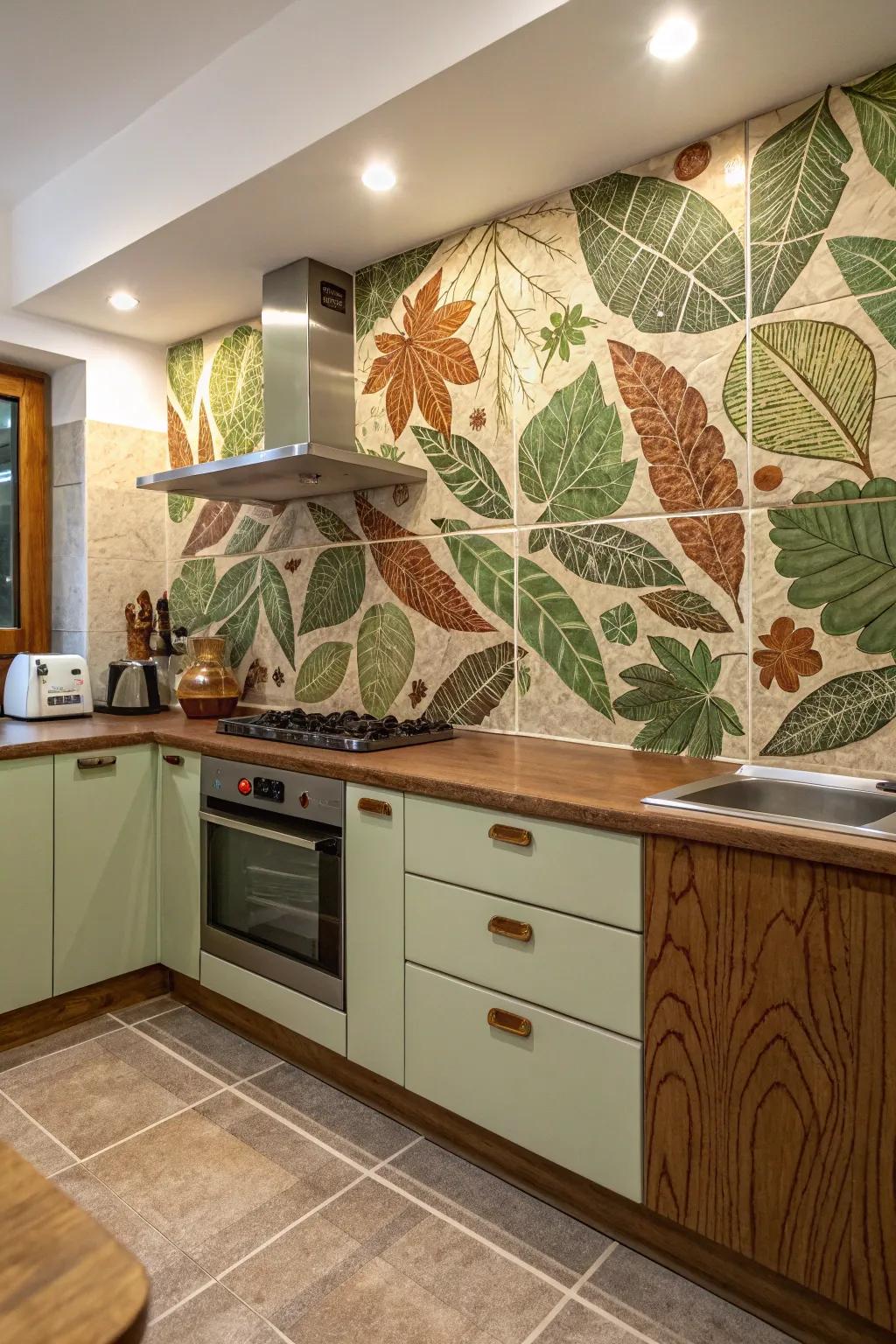 Nature-inspired motifs bring a refreshing and serene vibe to your kitchen.