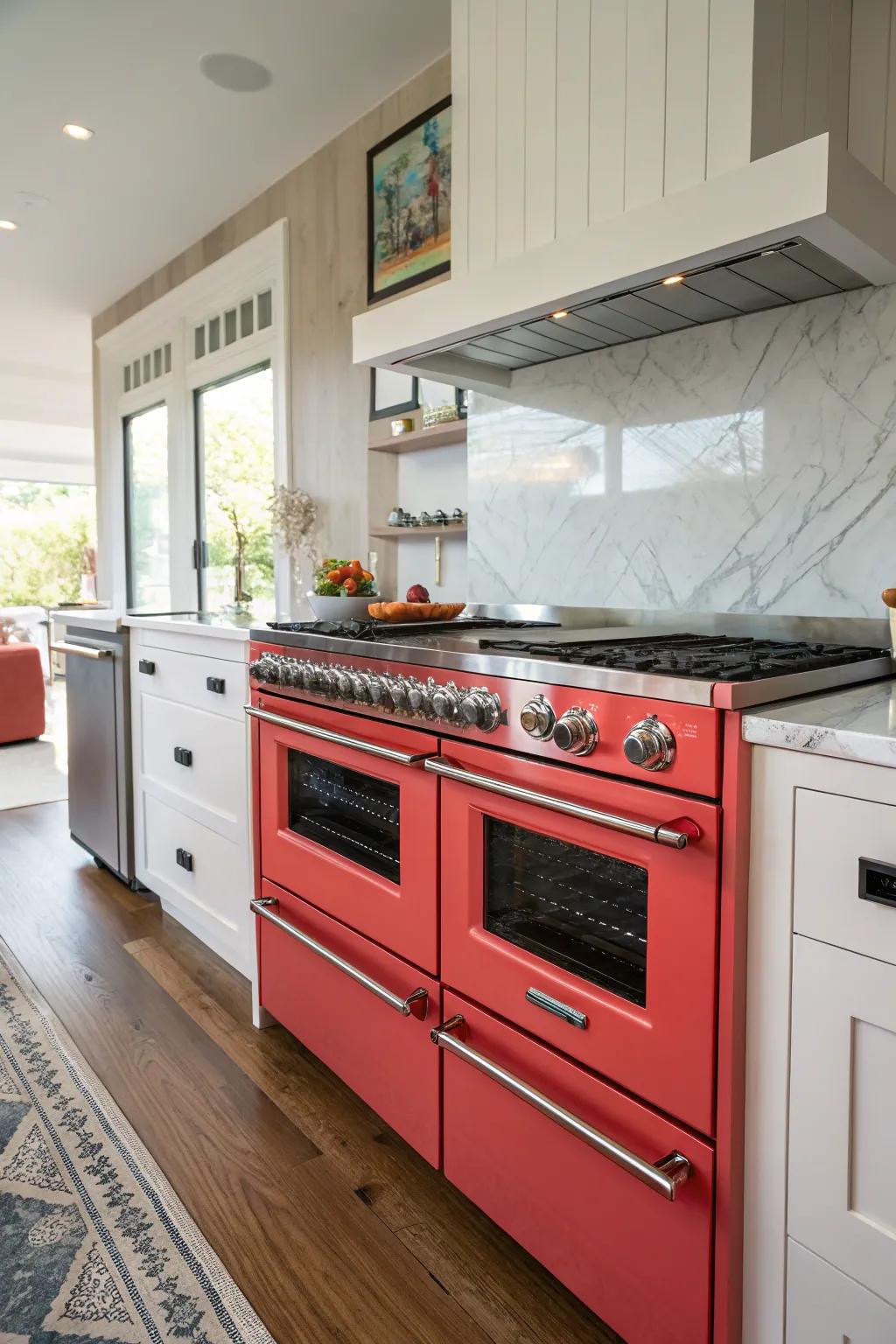 Freestanding double ovens making a bold statement in the kitchen.