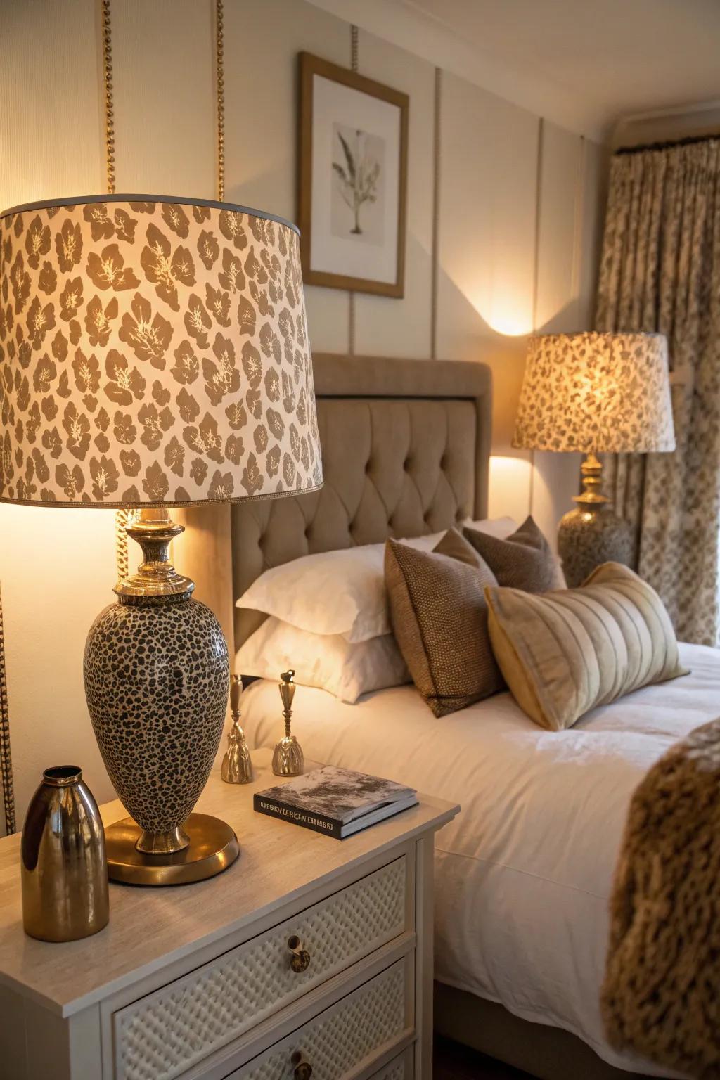 Leopard print lampshades offer a chic update to conventional lighting.