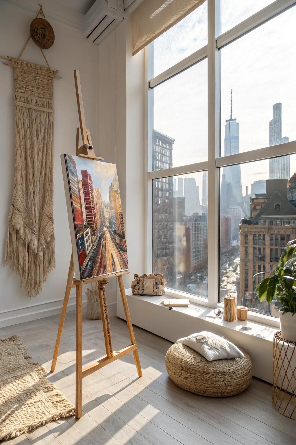 Capture the vibrant energy of urban life with minimalist elegance. 🎨🏙️ #DynamicCityscapes #LivePainting #ScandinavianStyle