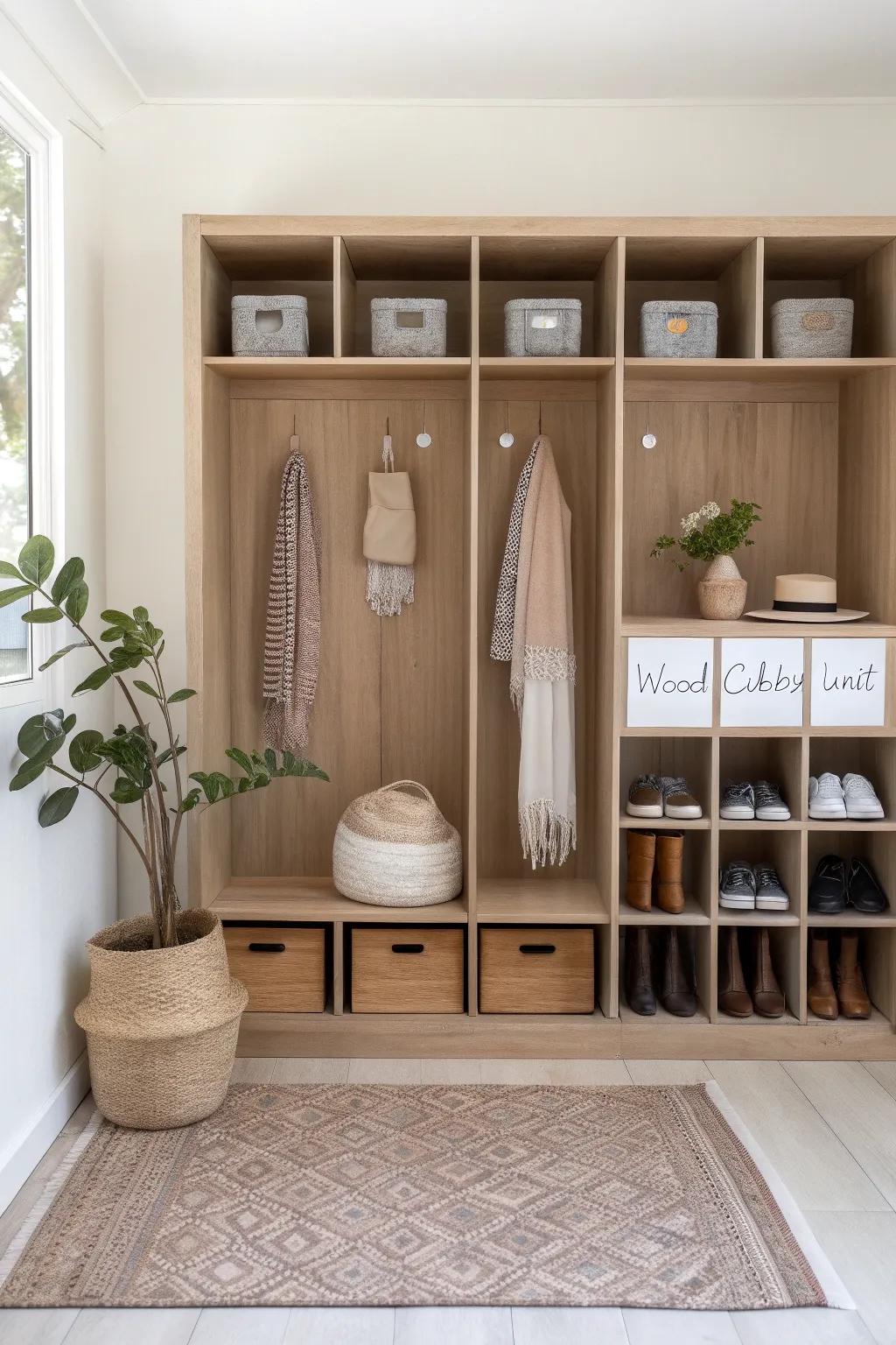 Organize with elegance: A personalized cubby for every family member!