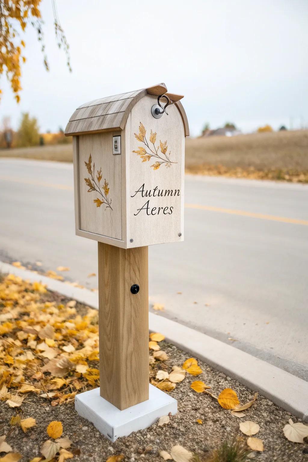 Embrace the seasons with a touch of elegance—transform your mailbox into 'Autumn Acres' this fall.