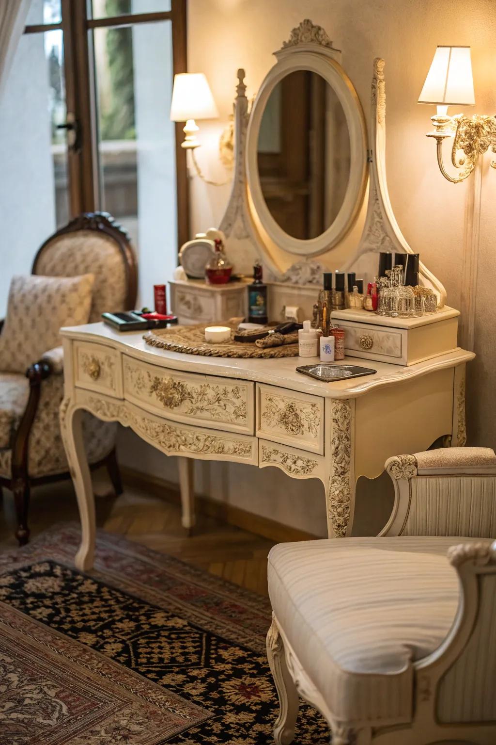 Vintage vanities add charm and character to any space.