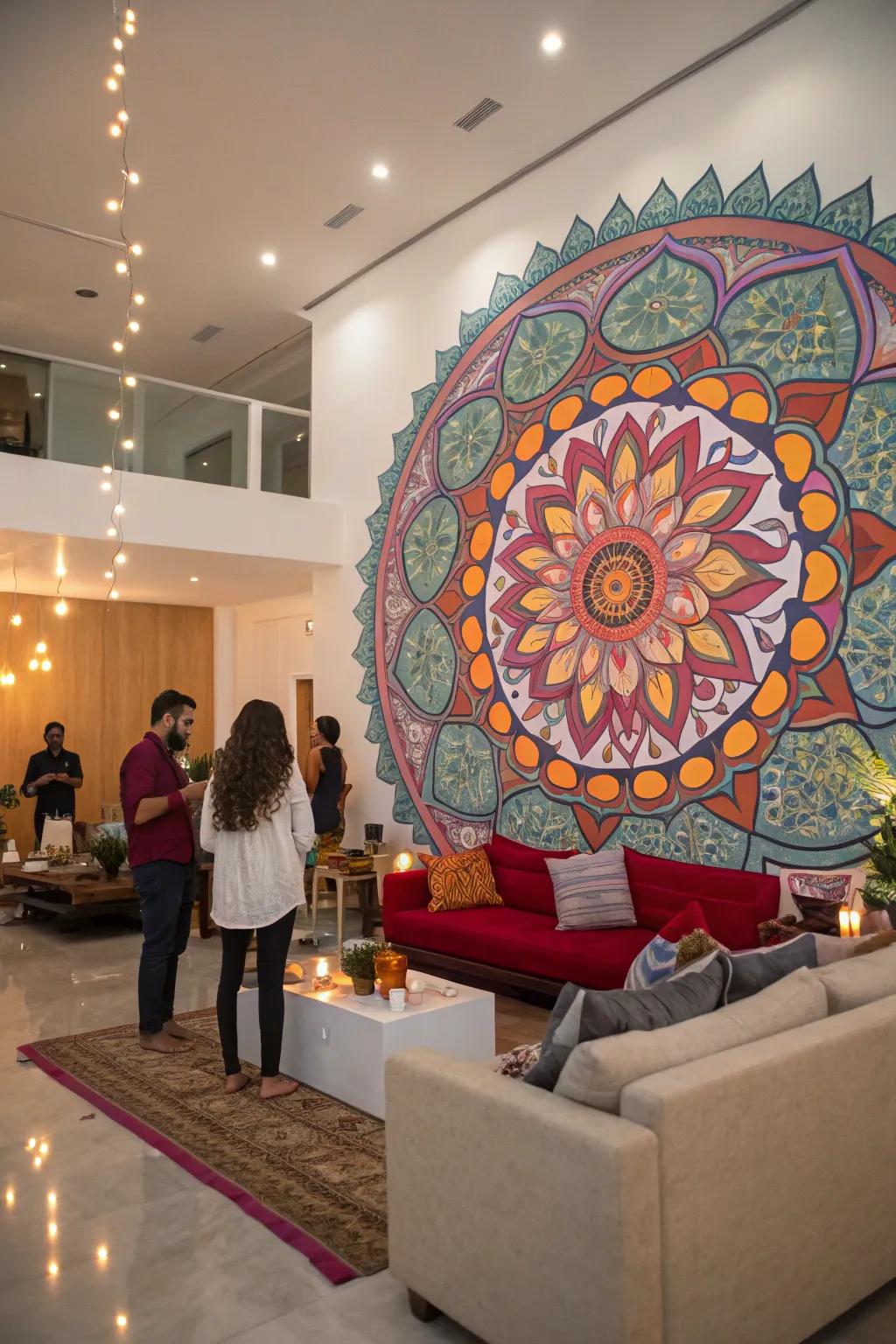 Mandala backdrops bring vibrant energy to any event.