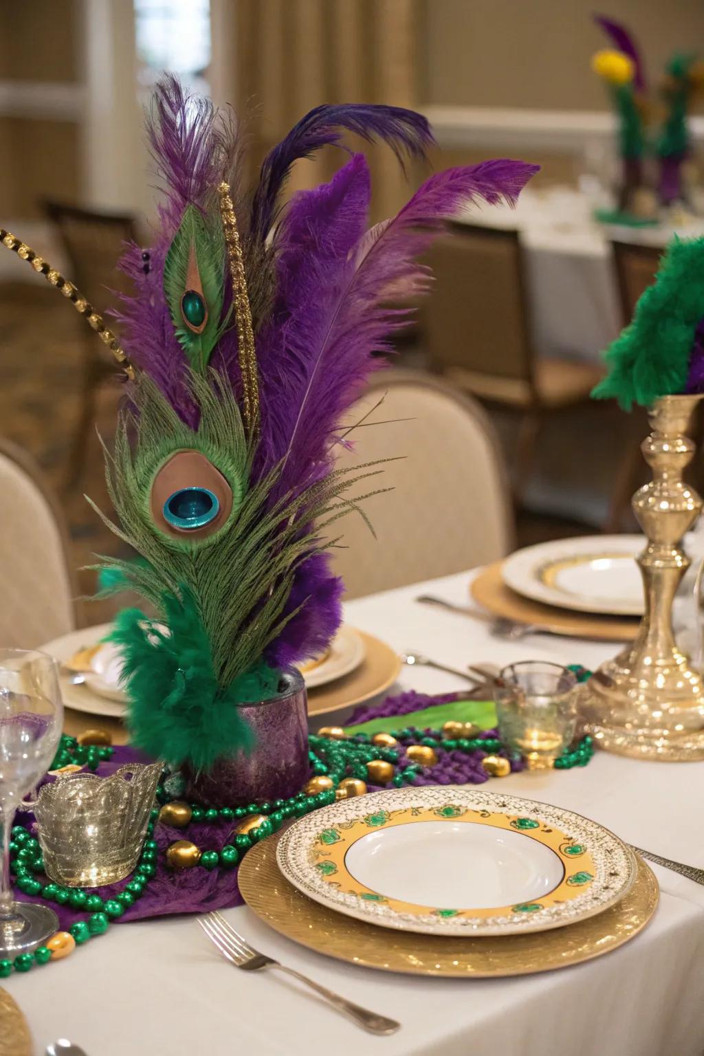 Elevate your dining experience with a stunning peacock-themed tablescape.