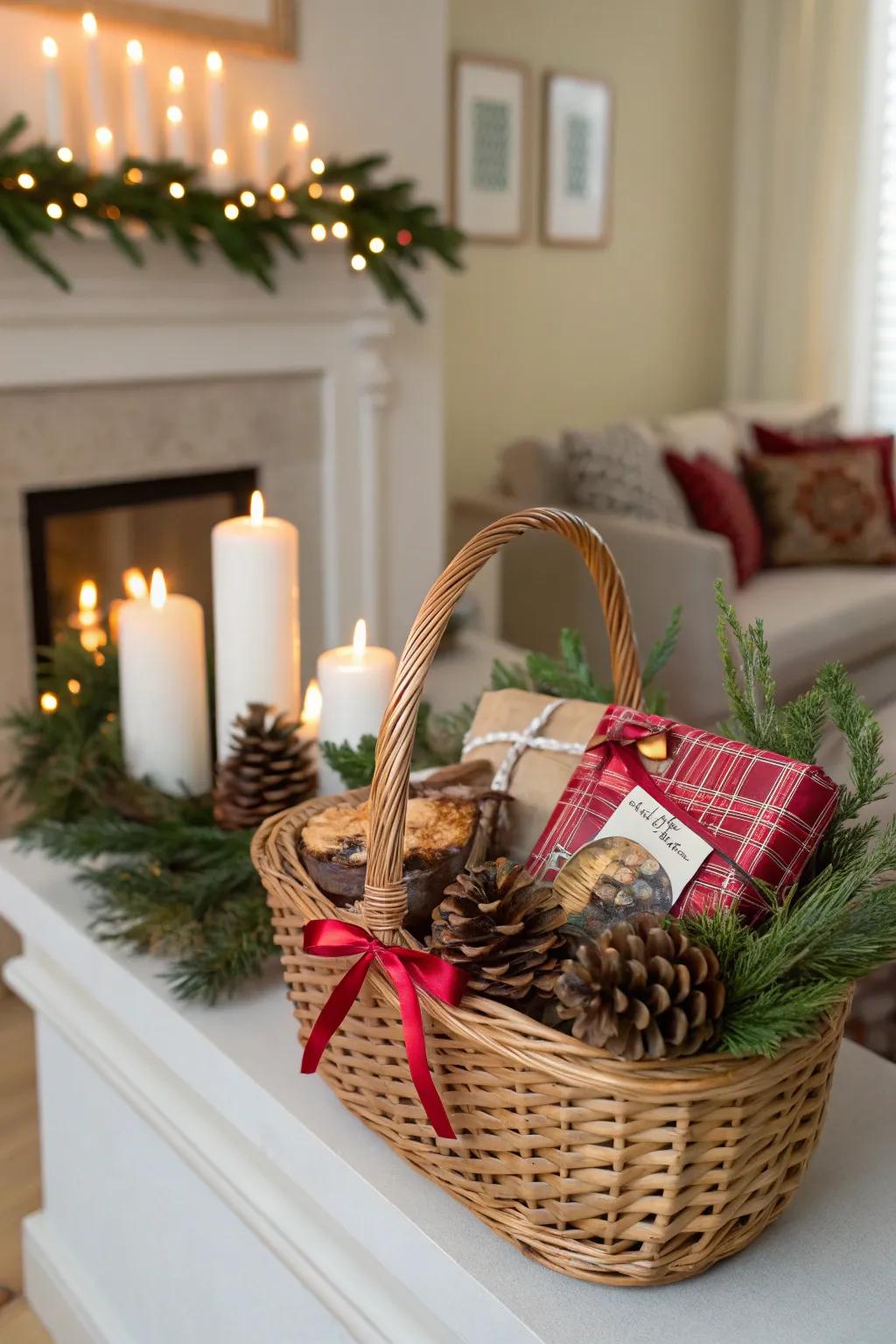 Spread holiday cheer with this festive basket.