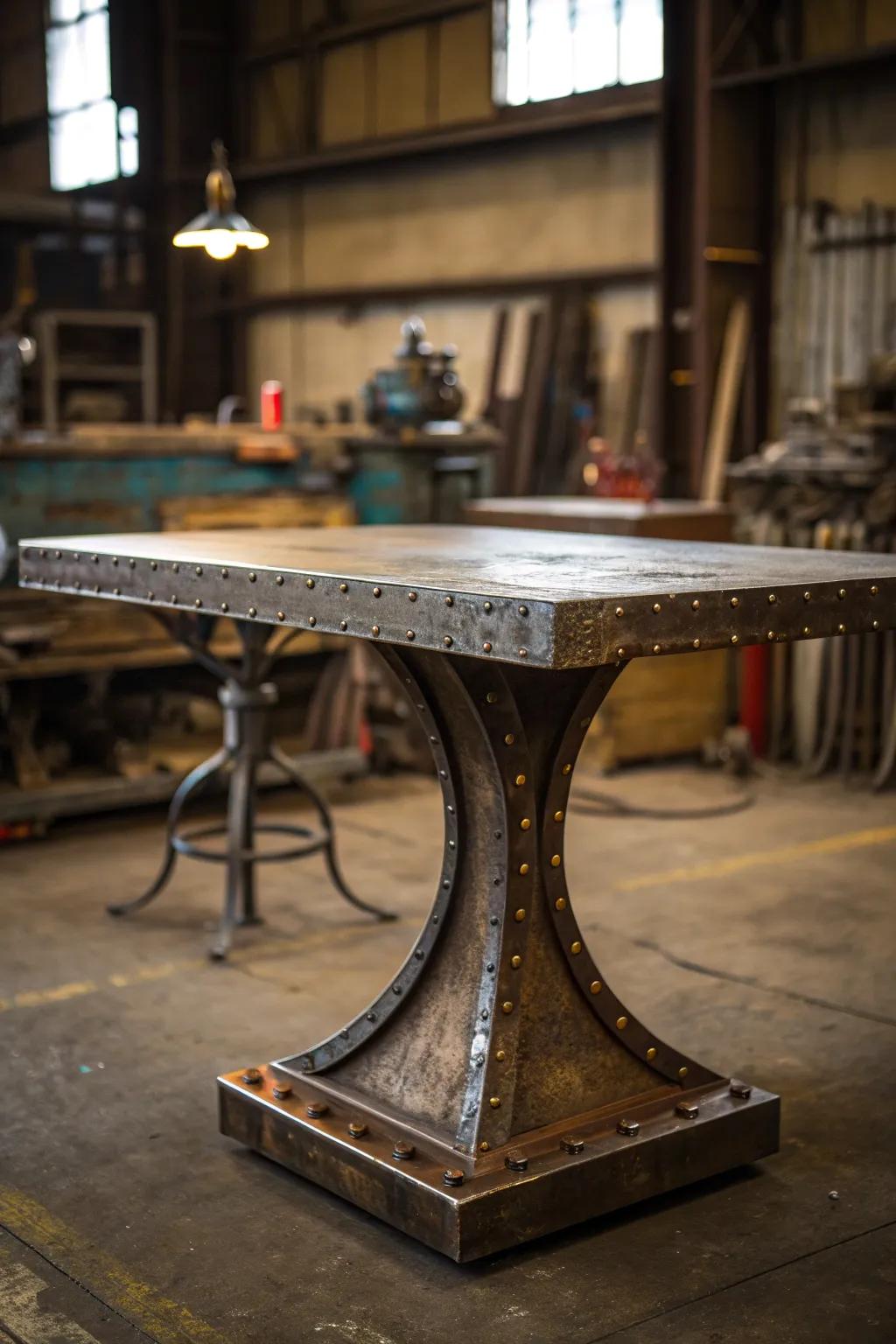 Transform your space with a stunning reclaimed metal table—where history meets craftsmanship.