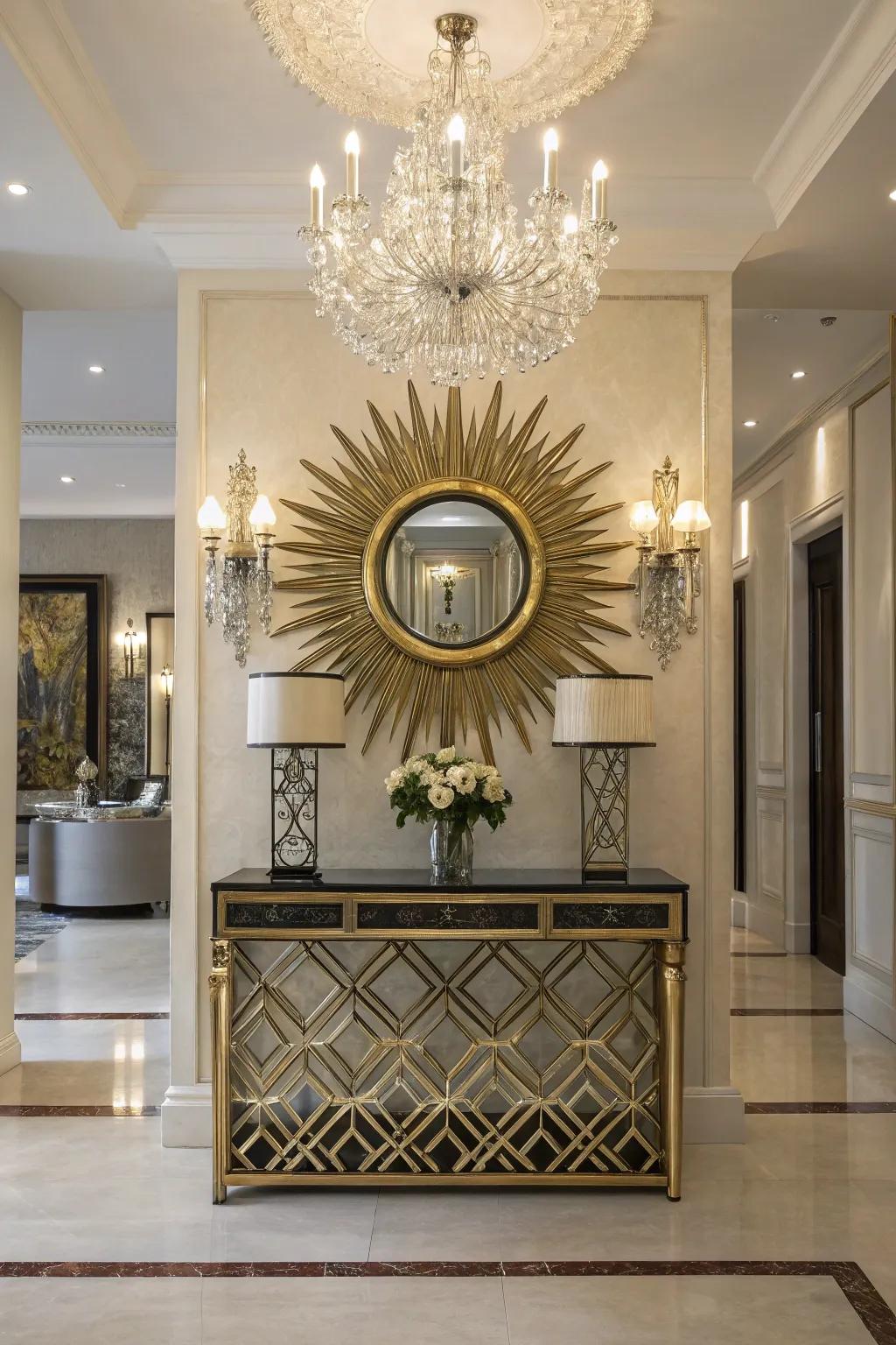 Sunburst mirrors add drama and elegance to your decor.