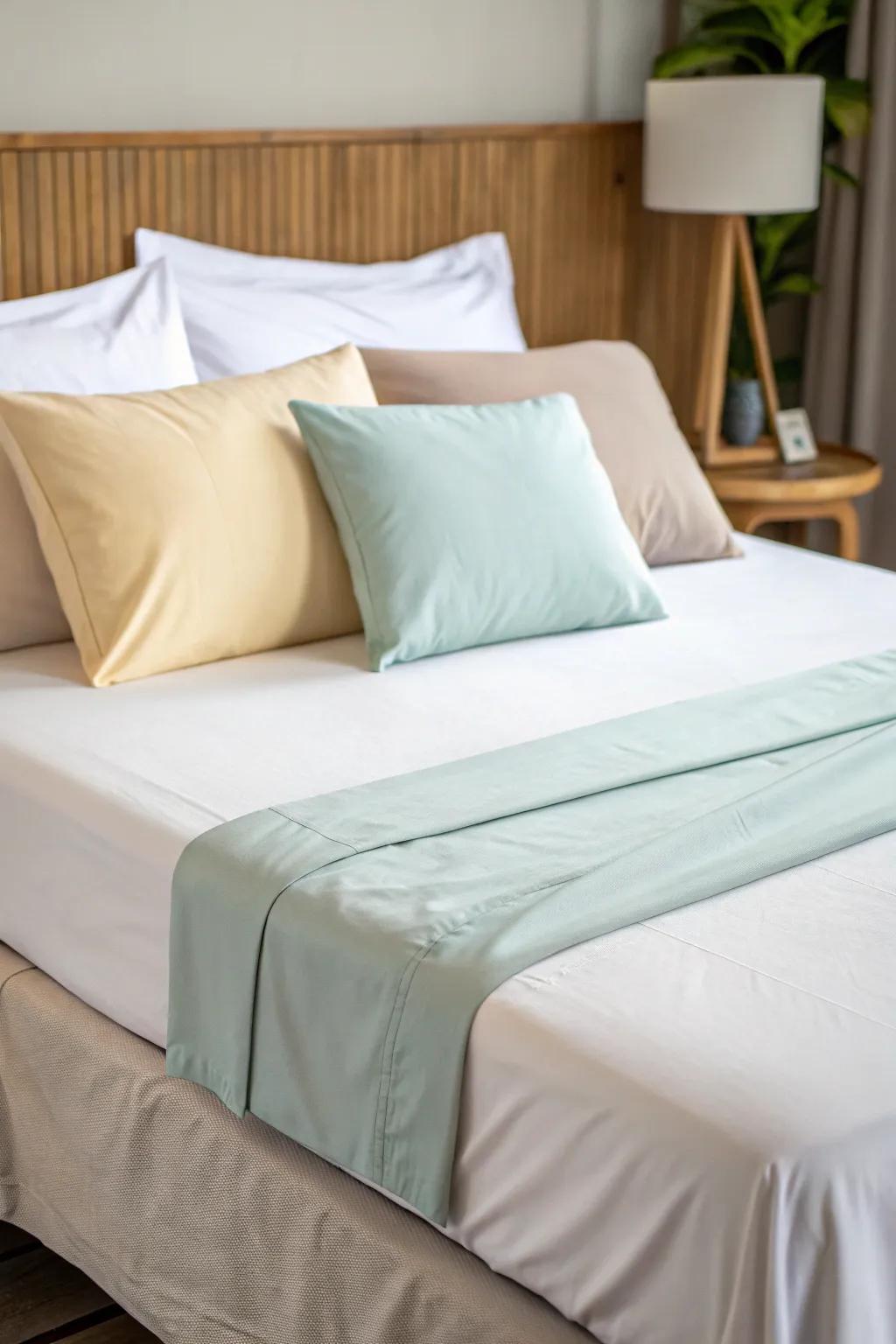 A serene and minimalist bedding design that embraces simplicity.