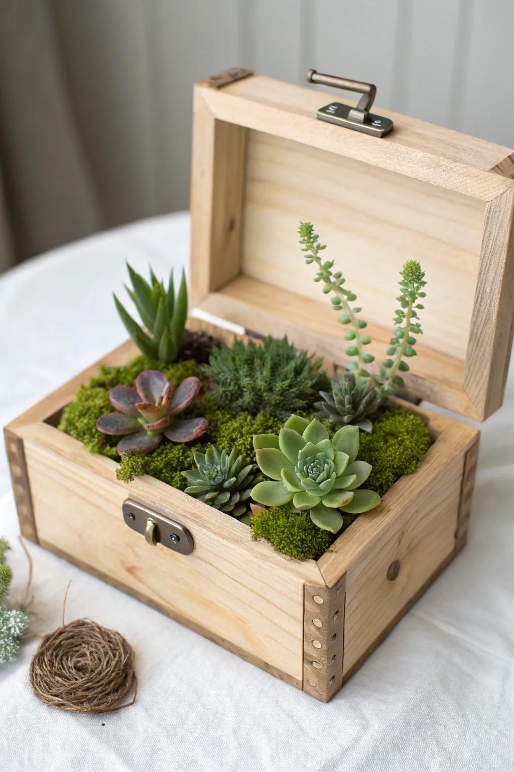 Discover the hidden treasures in this enchanting miniature garden money box—perfect for the nature lover in your life.