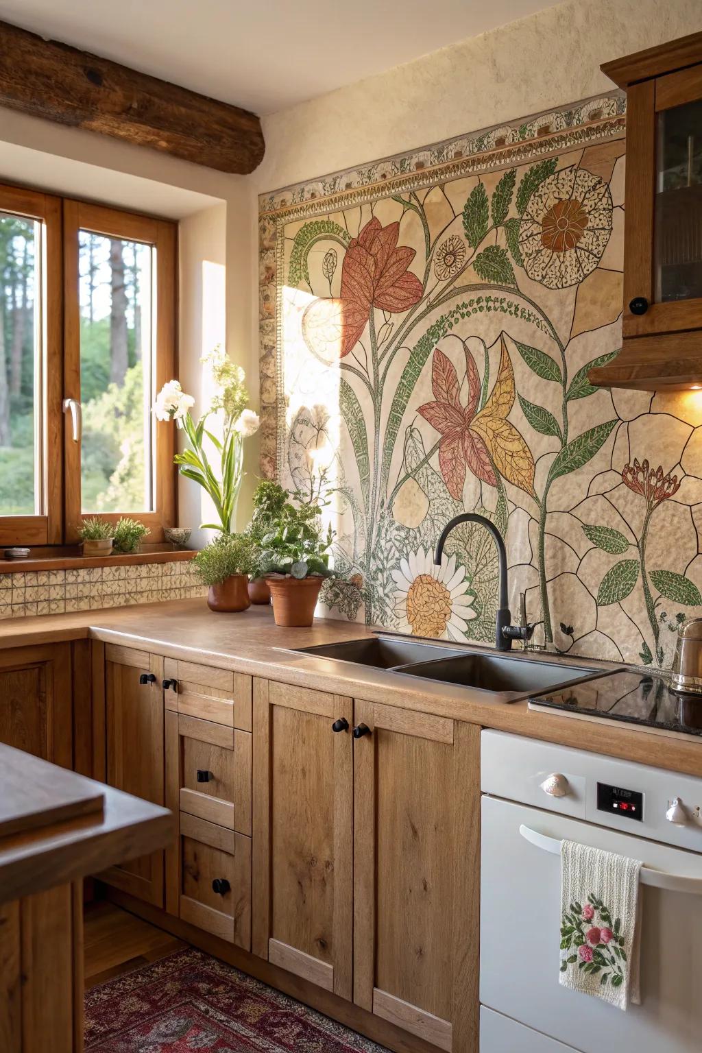 Nature-inspired mosaics bring serenity and beauty indoors.