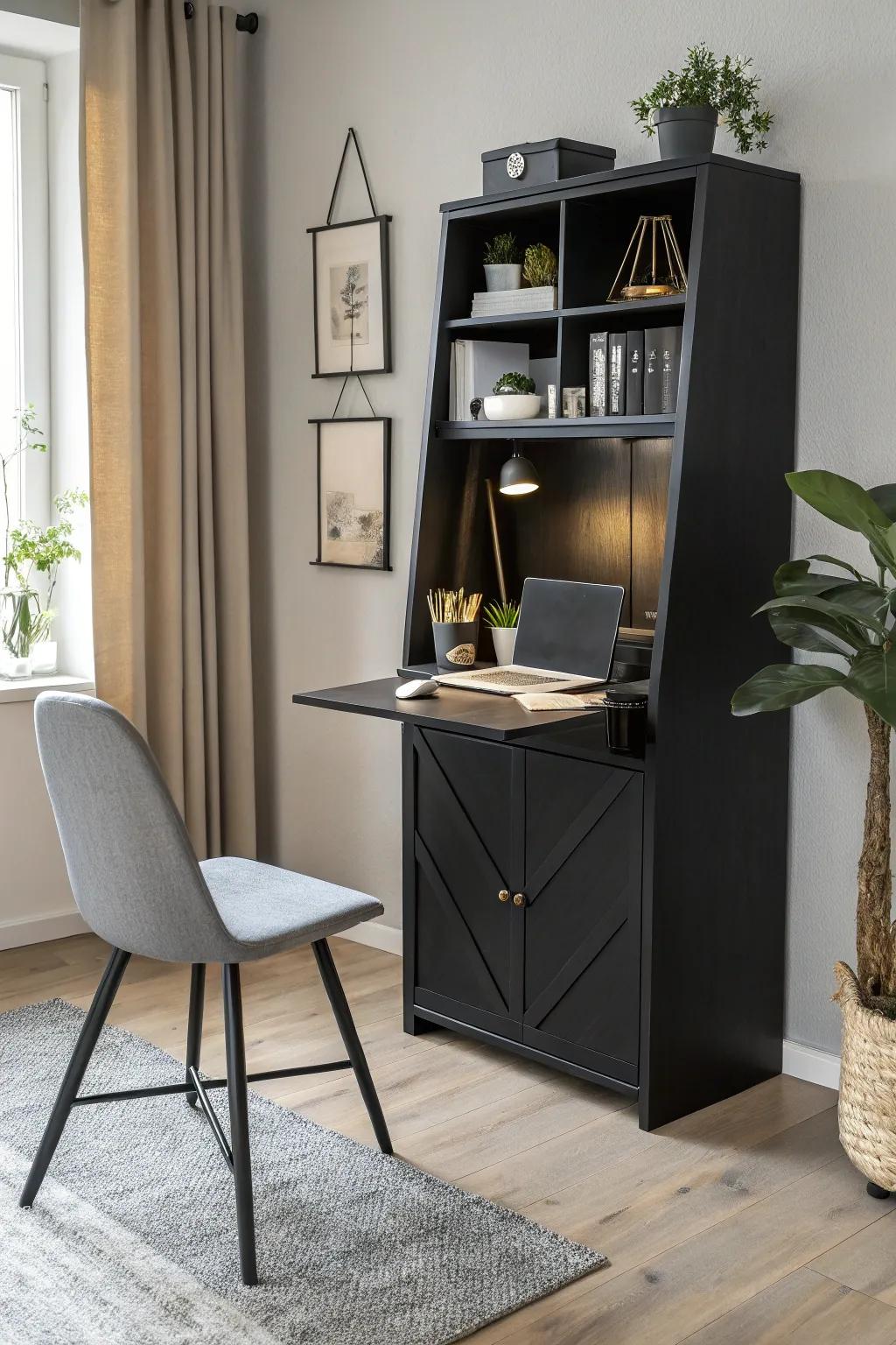 Achieve a sophisticated look with a minimalist black Murphy desk.