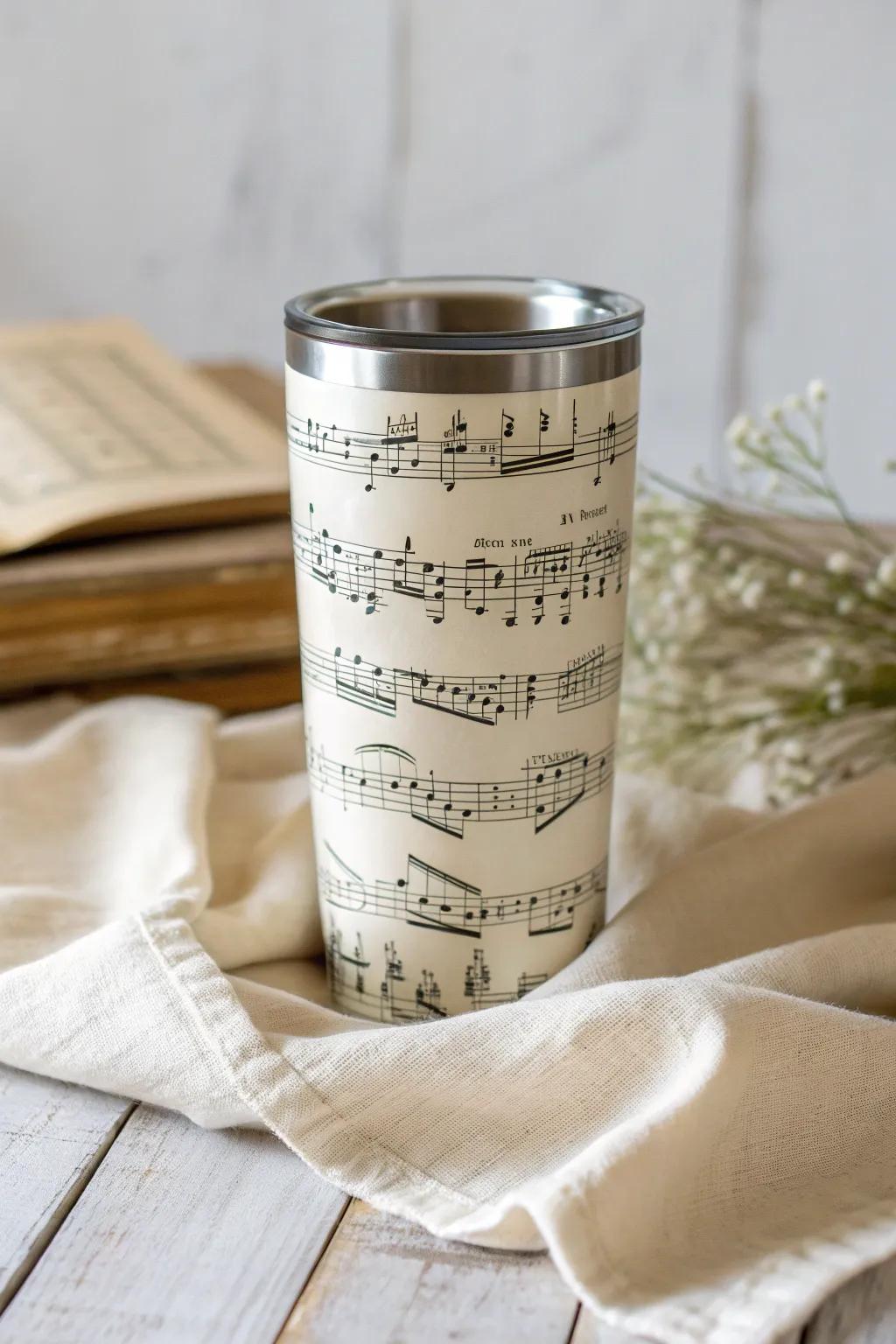 Elevate your sip with a touch of musical elegance. 🎶✨ #SheetMusicSophistication
