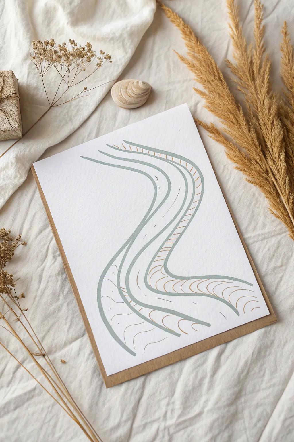Embrace tranquility with minimalist river art—where simplicity meets nature's beauty.