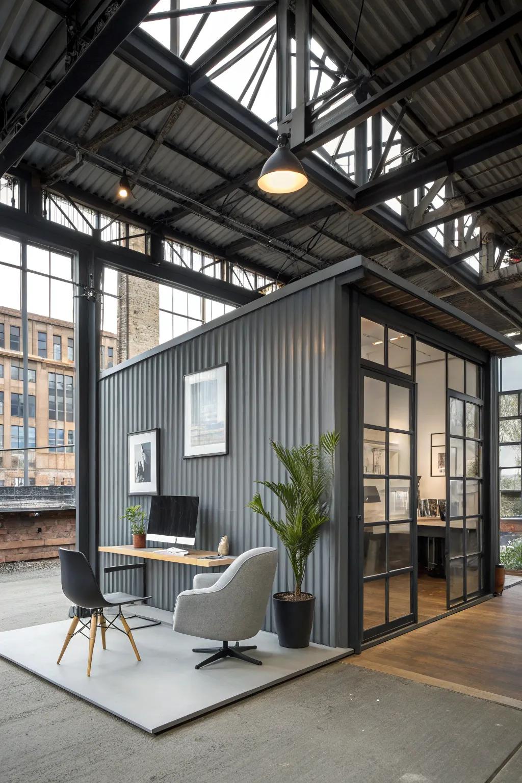 A chic industrial office shed with urban appeal