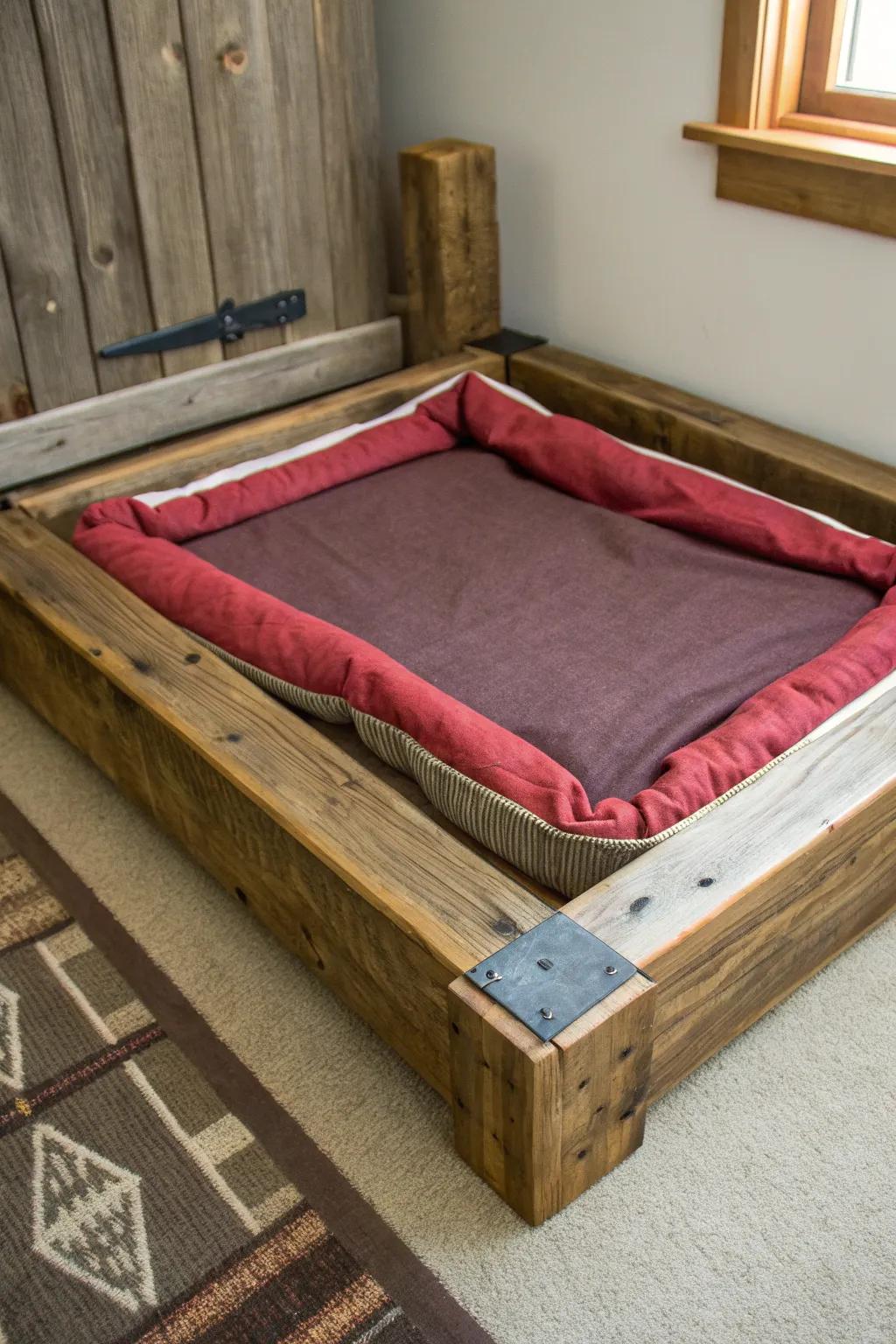 Turn old into gold with this handcrafted pet bed from a trampoline mat!