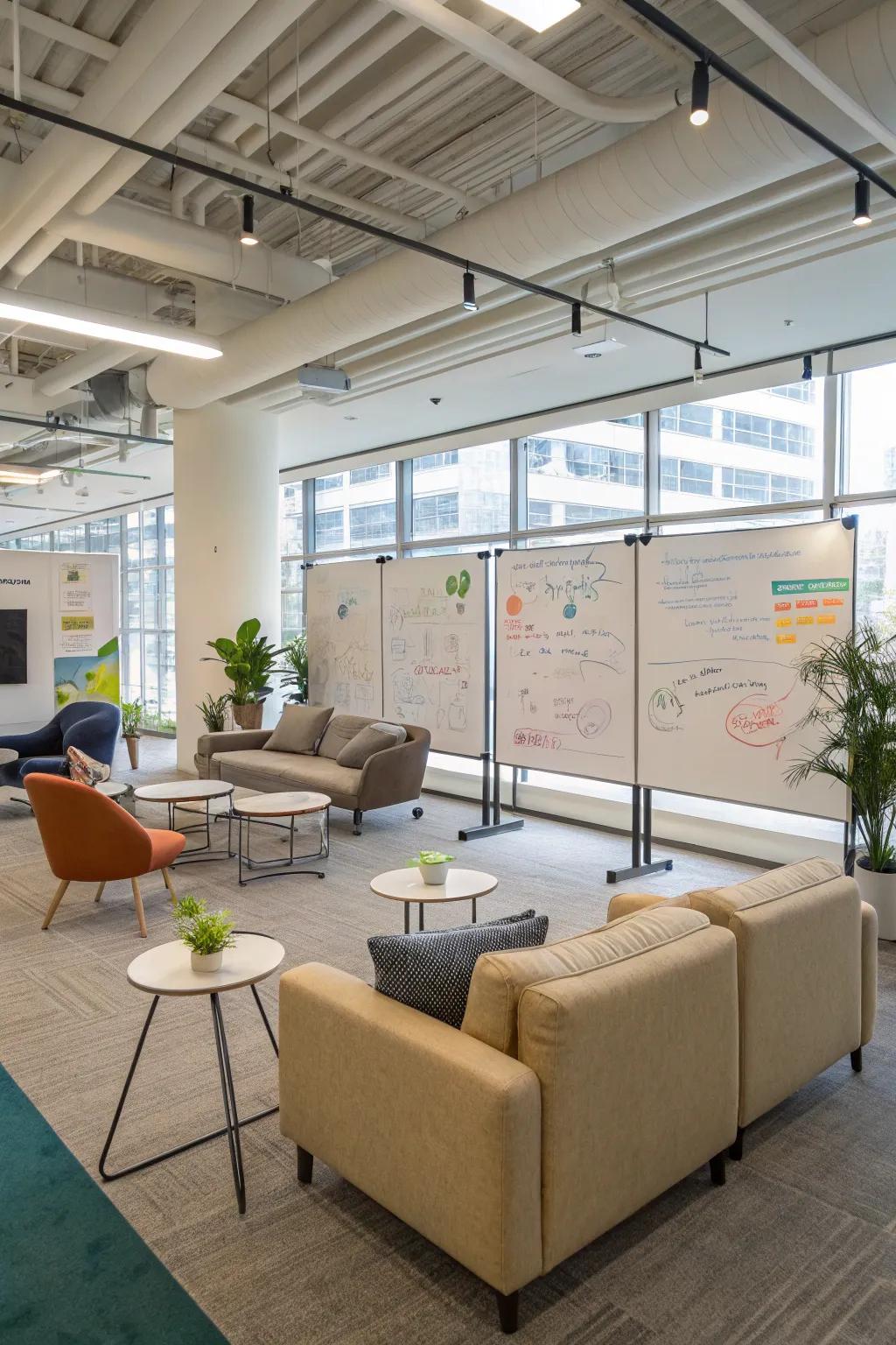 Collaborative hub designed for brainstorming and innovation.