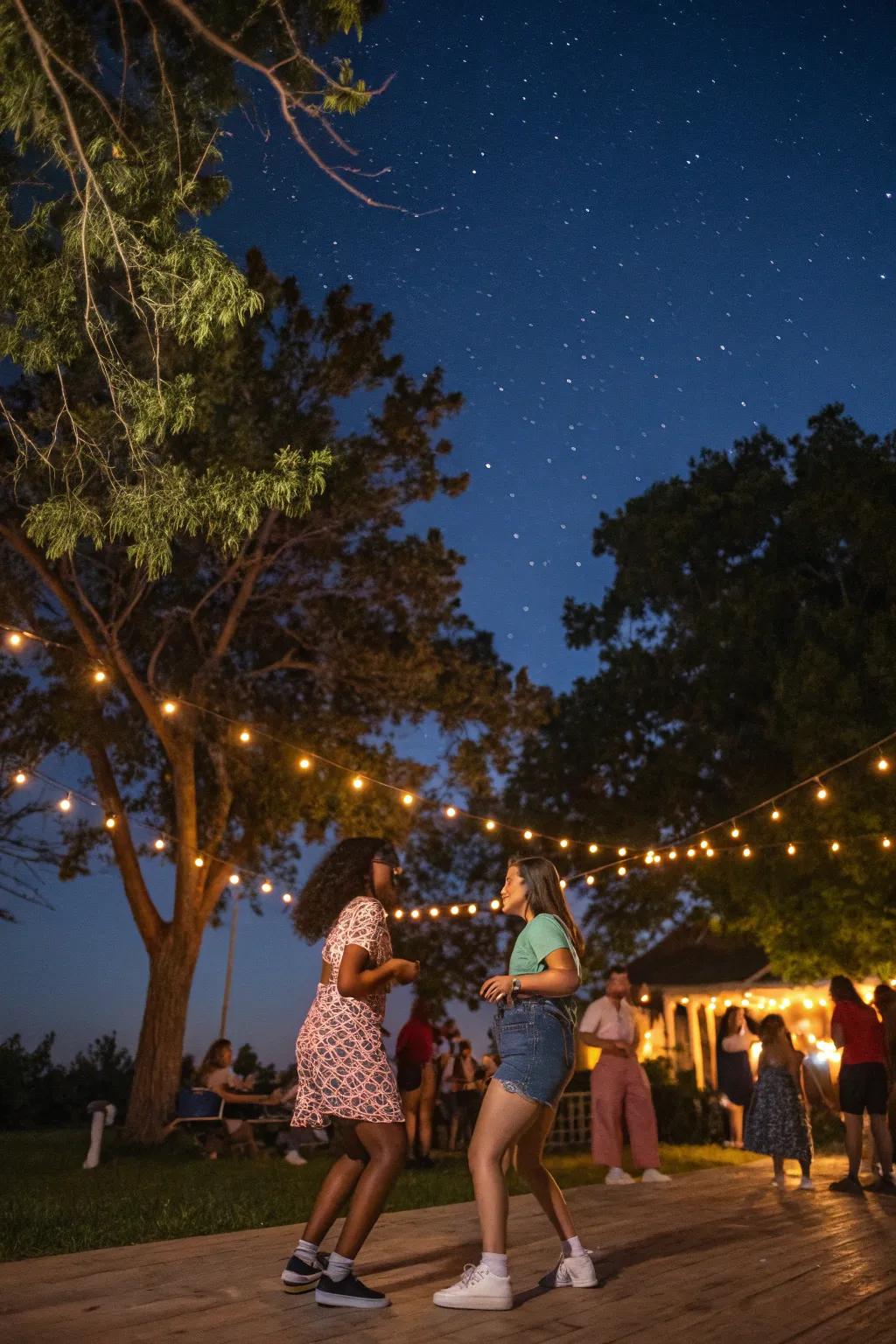 Dance the night away with an outdoor dance party under the stars.