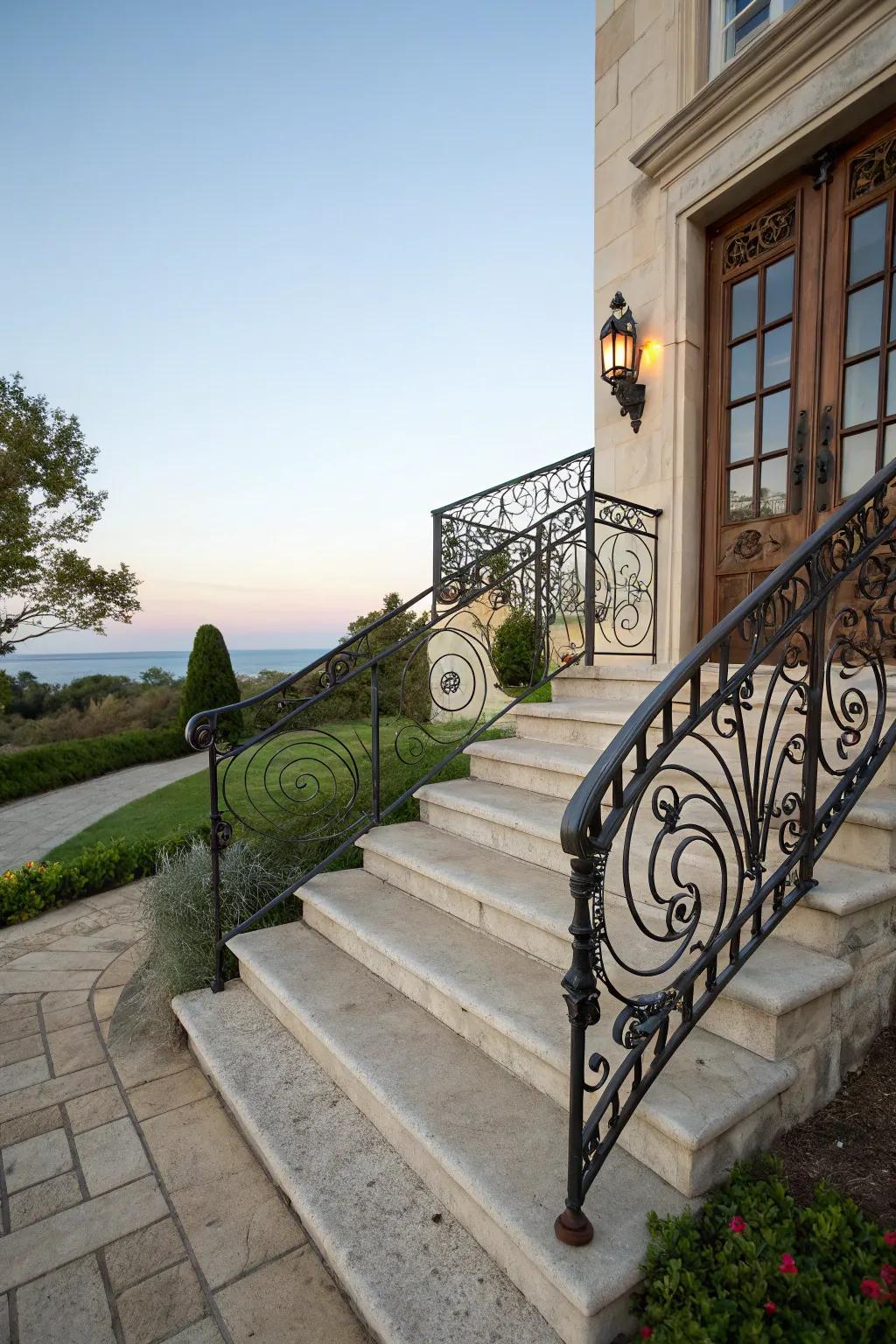 Handrails ensure safety and add elegance.