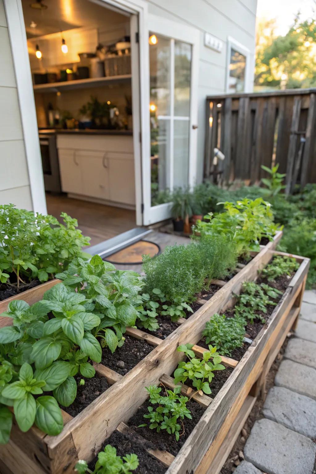 Fresh and flavorful pallet herb garden.