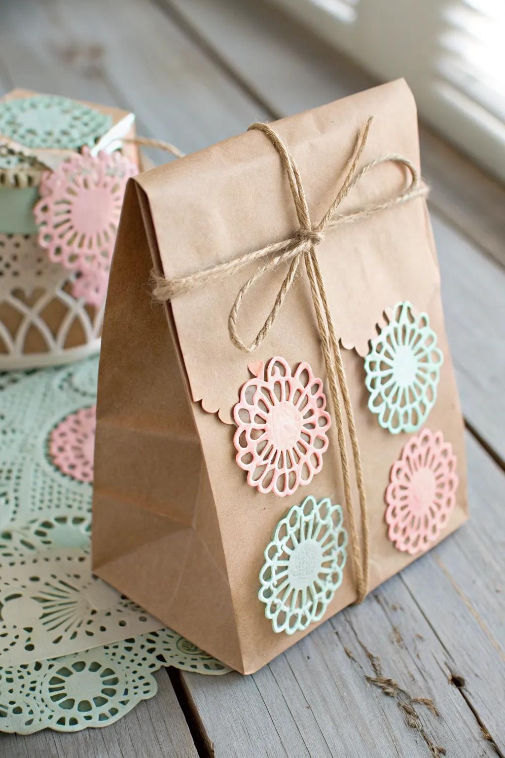 Discover the art of gift wrapping with charming cutout accents for a touch of surprise and elegance.