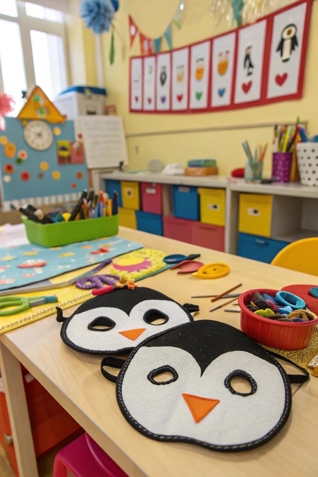 Get crafty with these fun felt penguin masks, perfect for any occasion.