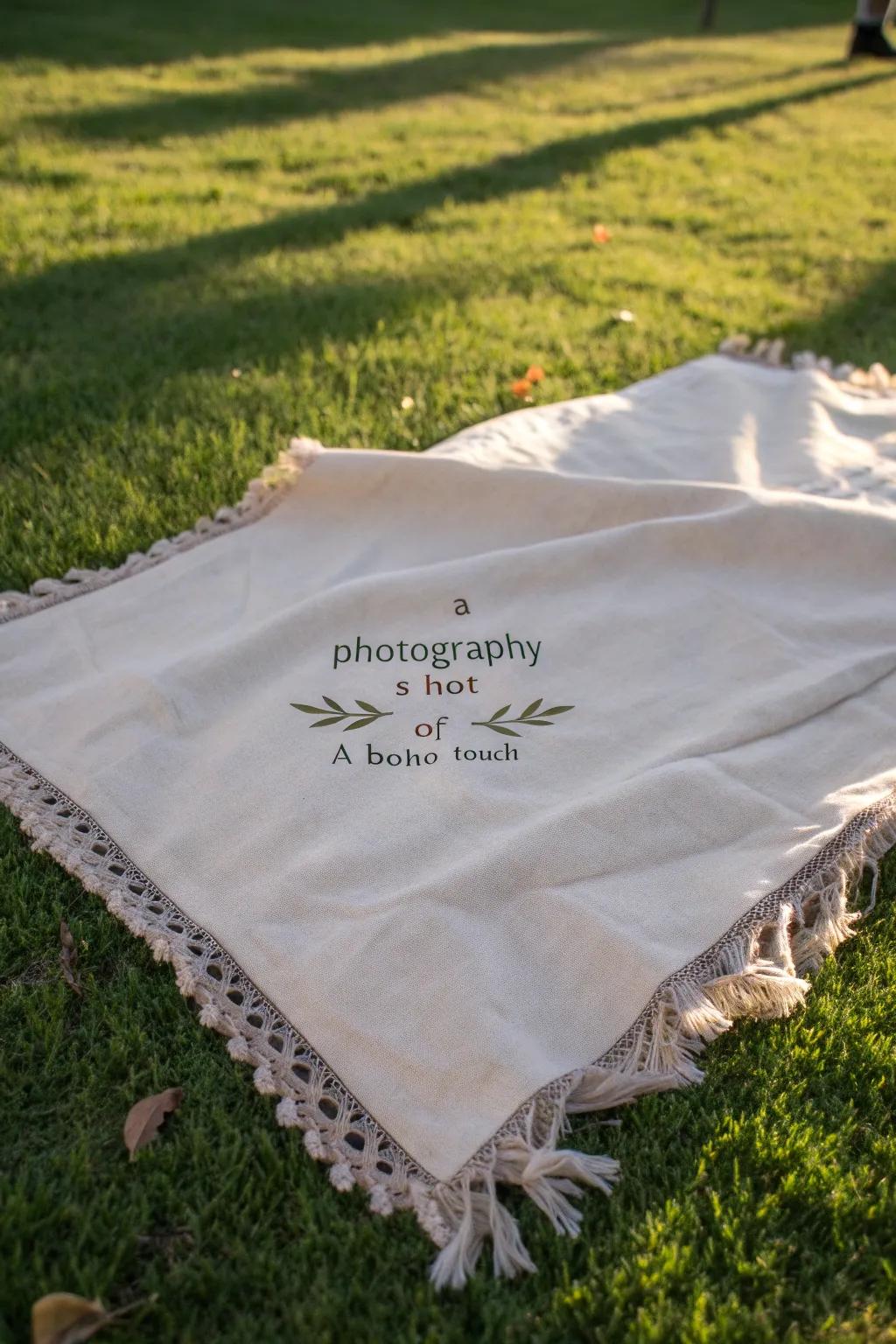 Wrap yourself in warmth and words with this personalized picnic blanket, where simplicity meets heartfelt elegance.