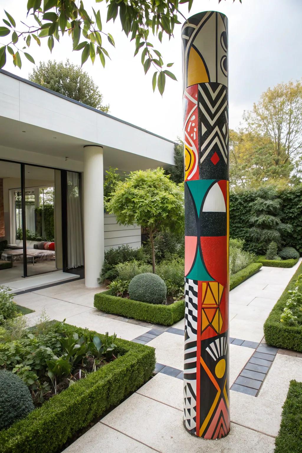 Express your creativity with an abstract art pole.