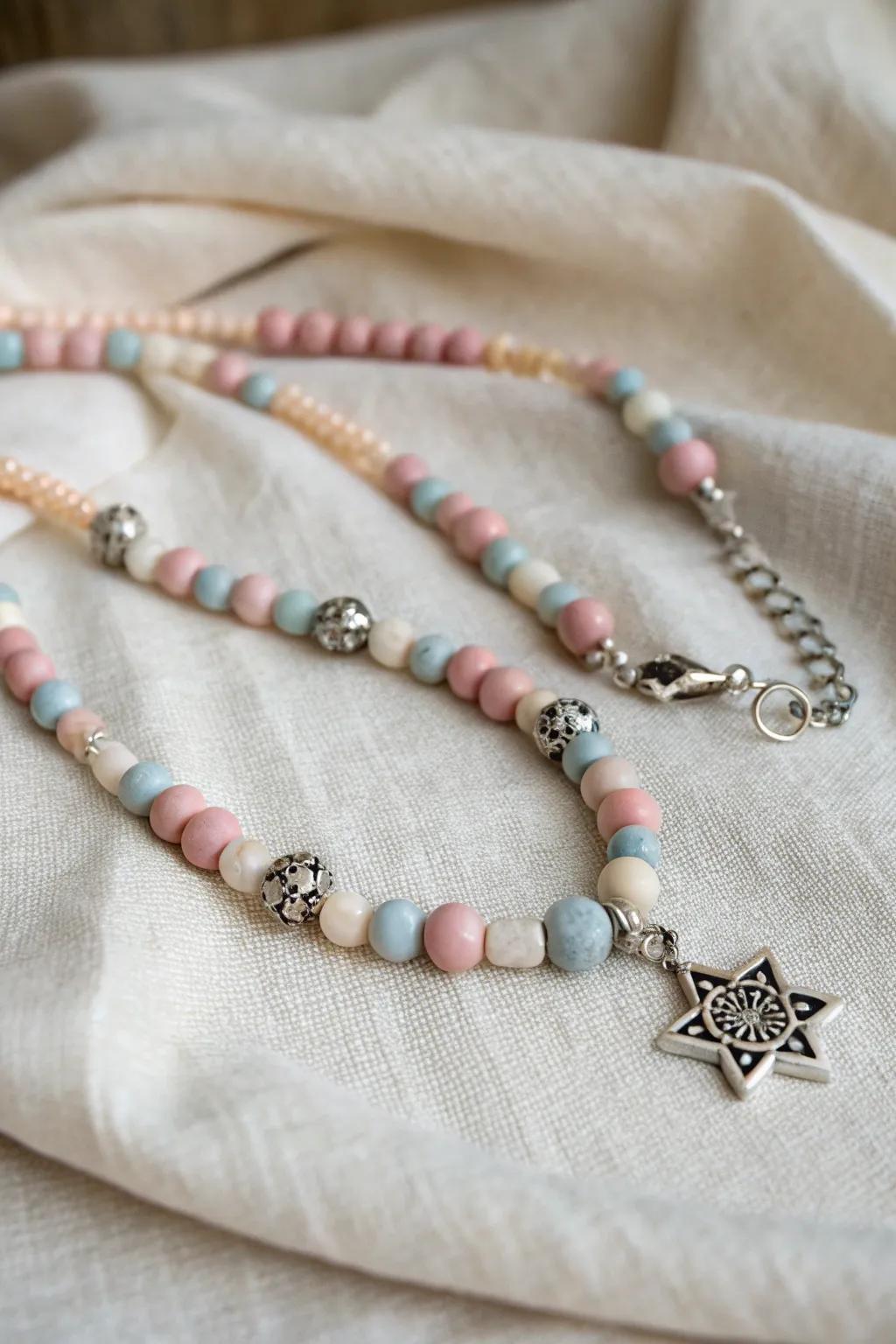 Elevate your style with this DIY charm necklace that perfectly blends rustic beads and sleek metal charms. #CraftedElegance
