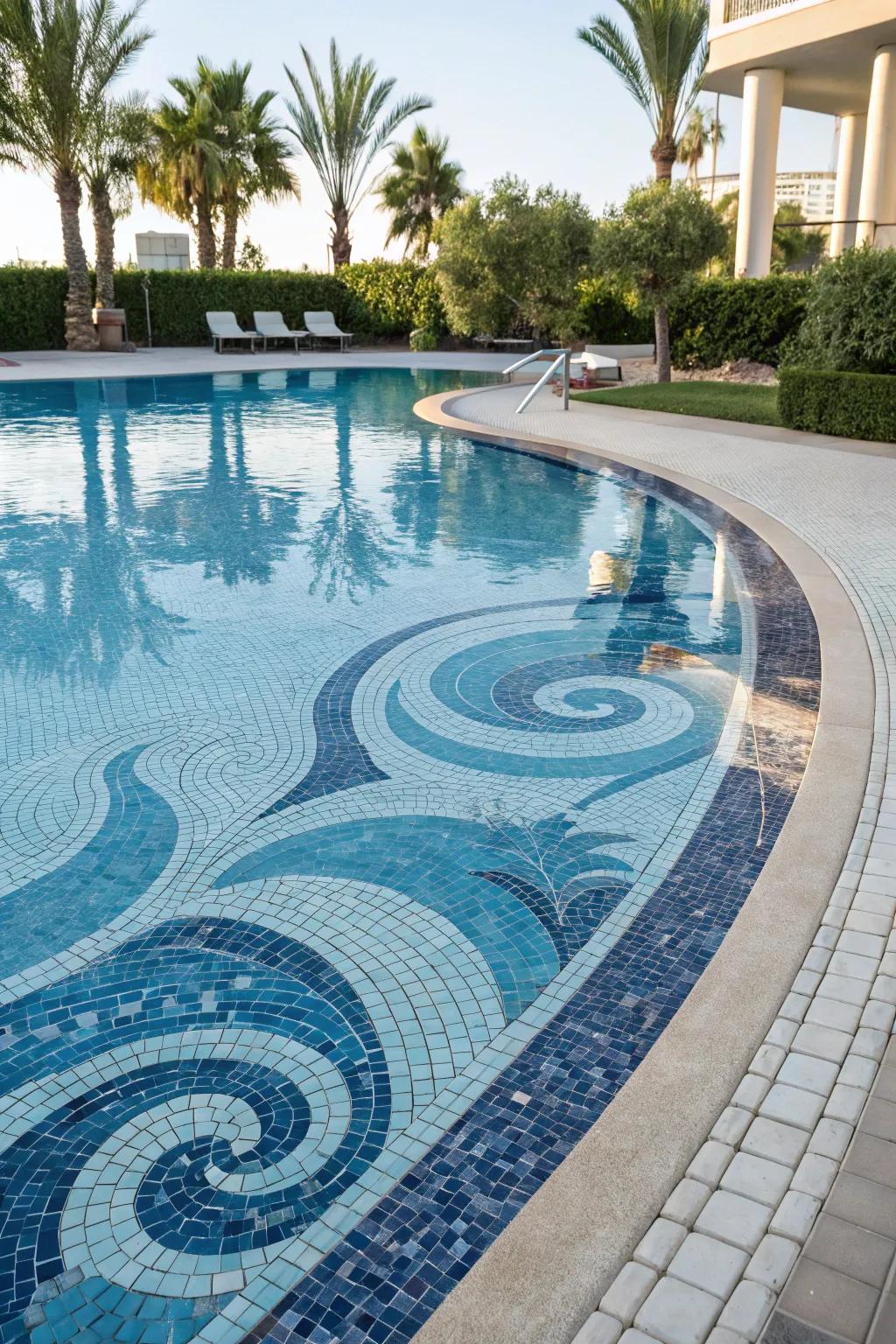 Feel the ocean's movement with wave-inspired mosaics.