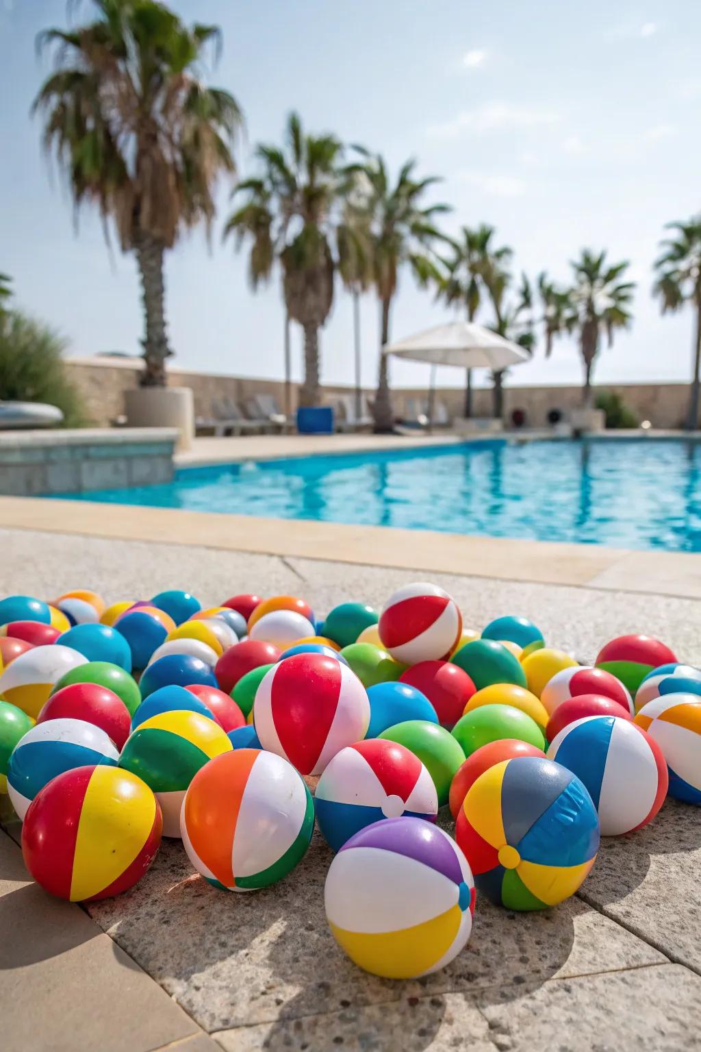 Mini beach balls are perfect for poolside fun.