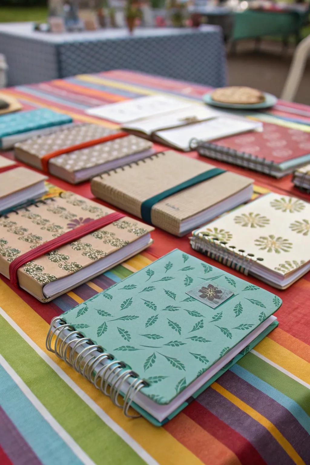 Mini notebooks with custom covers: a thoughtful gift for your guests.