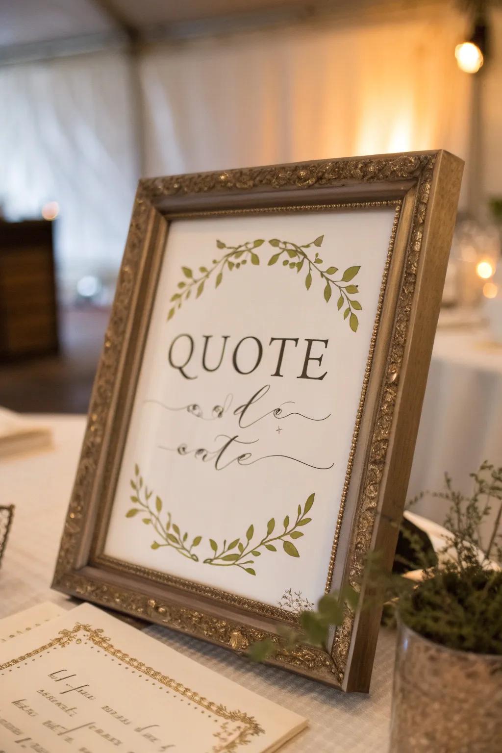 An elegantly framed quote featuring decorative dividers for a refined look.