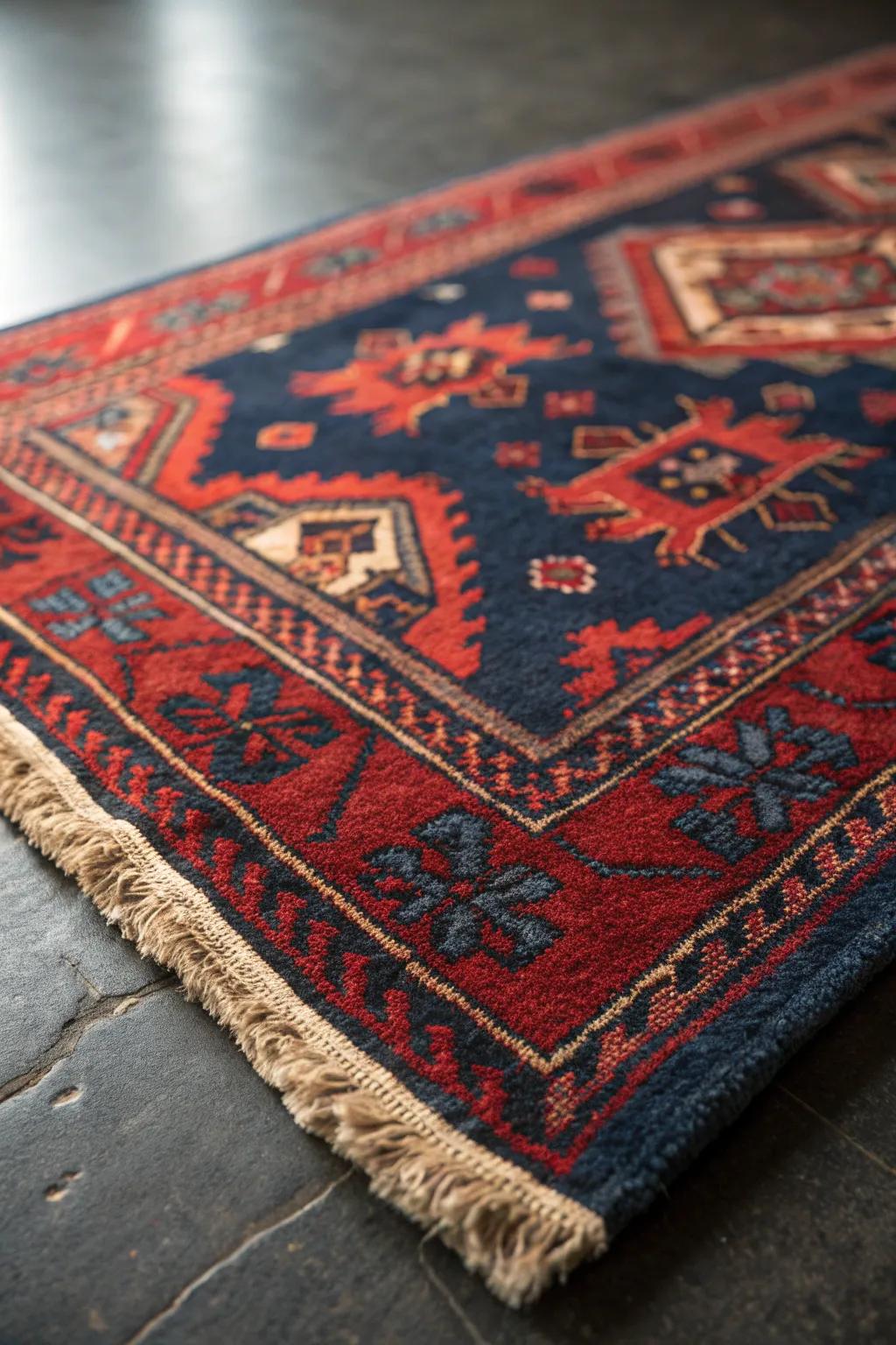 Transform noise into tranquility with the art of recycled carpet.