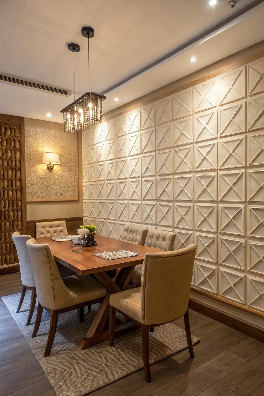 Textured wall panels add depth and sophistication to any room.