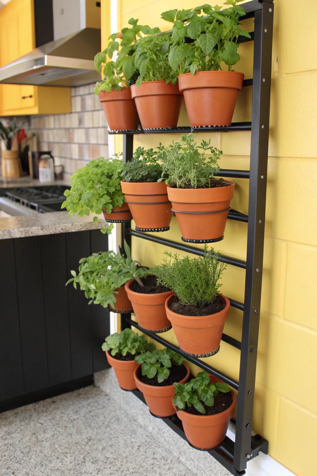 Elevate your kitchen with a handcrafted vertical herb garden from a repurposed CD rack.