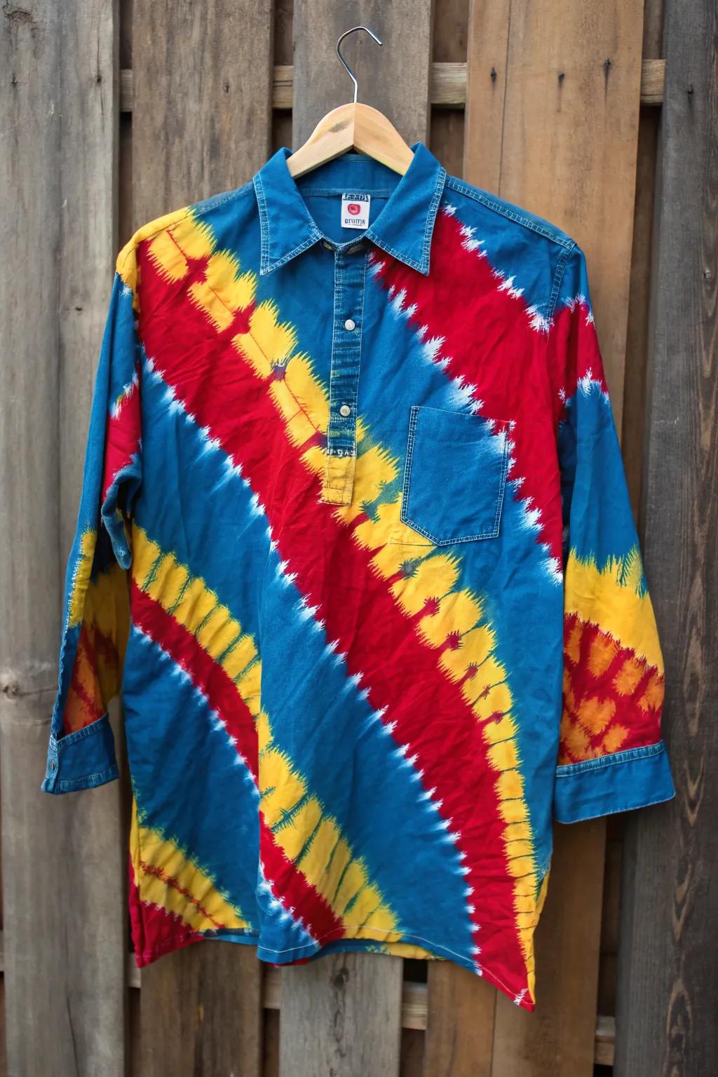 Crafted for summer: A bold tie-dye and rip masterpiece.