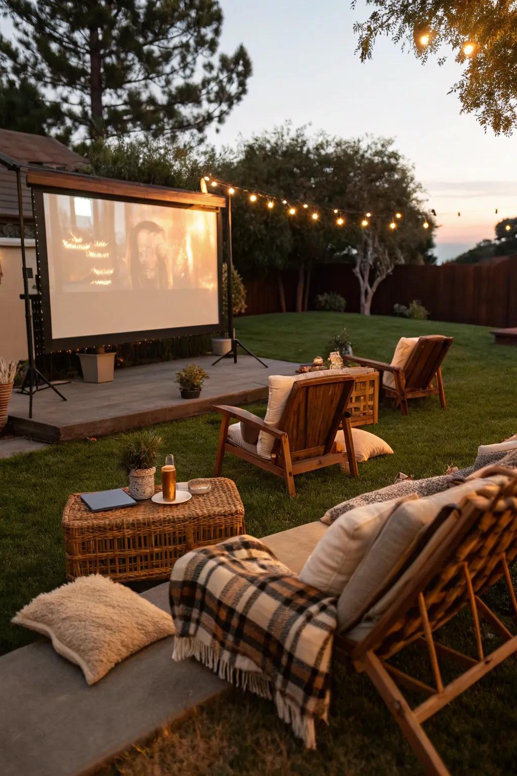 Enjoy an outdoor movie night under the stars.