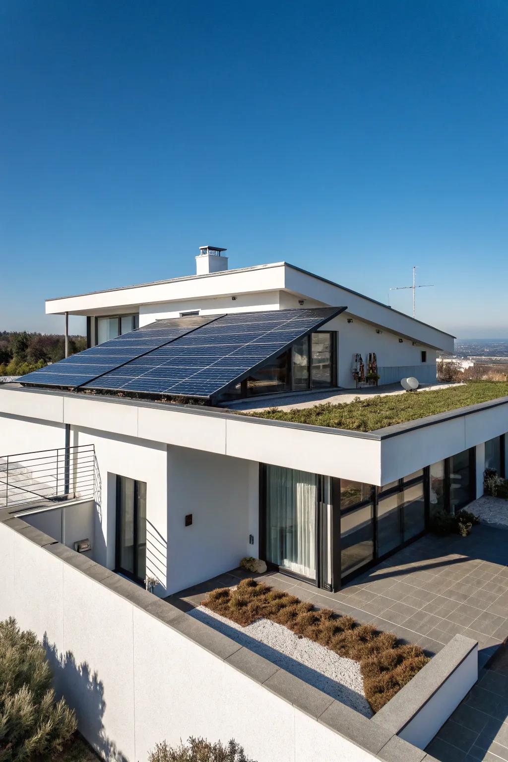 Elevate your space with the sleek elegance of a futuristic flat roof, where modern design meets functionality.