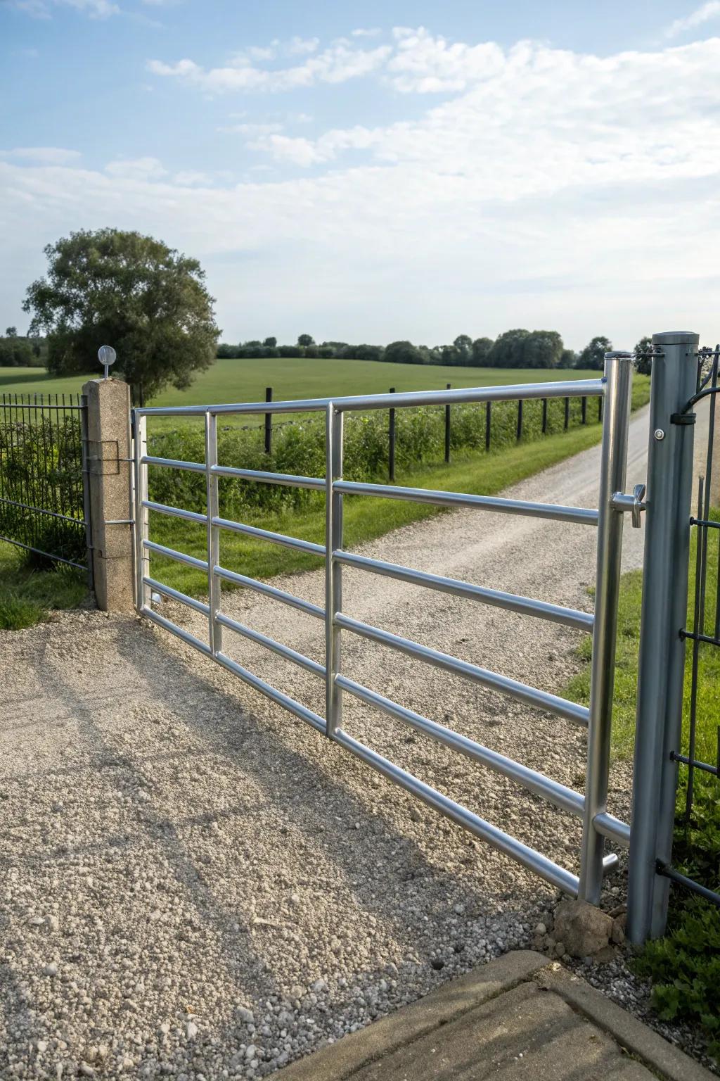 Sliding gates offer a sleek solution for limited space.