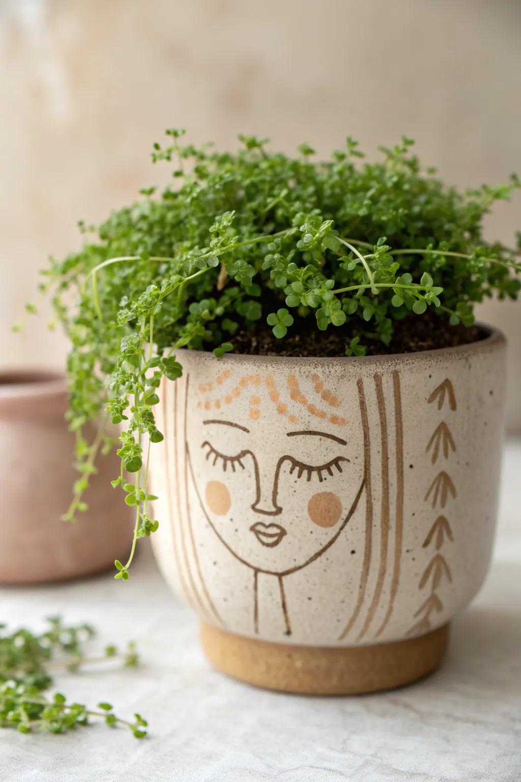 Bring a touch of whimsy and nature to your decor with this Hairy Samson Planter, blending minimalist design with boho charm.