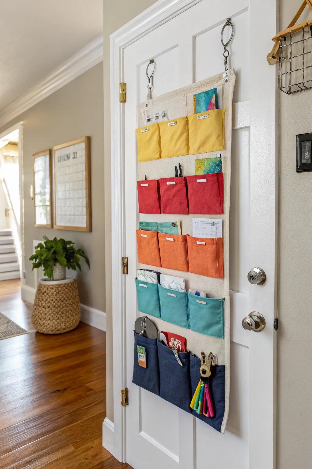 A pocket calendar organizer that keeps your entryway tidy