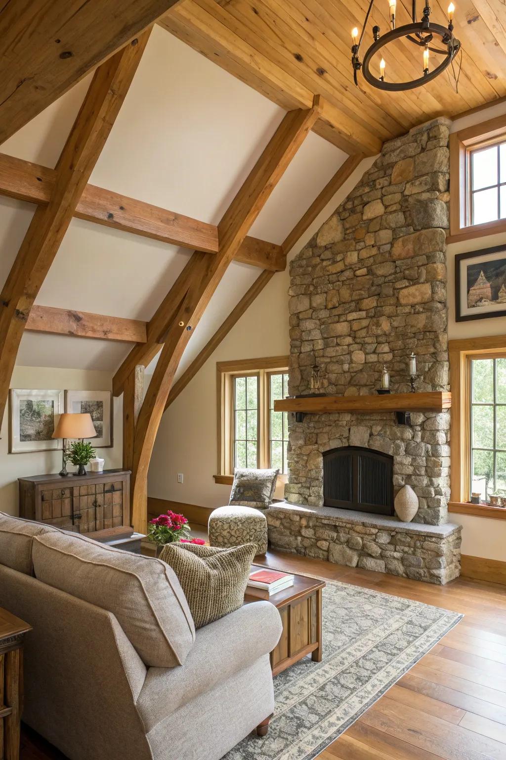 Natural materials add texture and warmth to the living room.