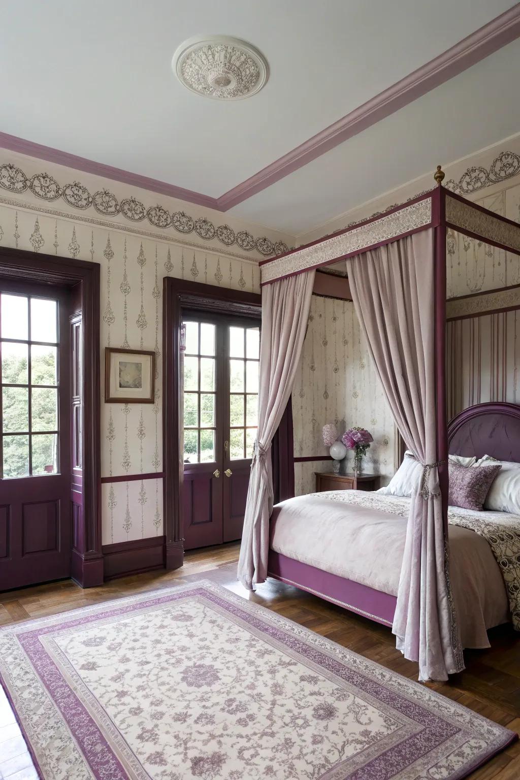 Painted borders can add a sophisticated frame to your bedroom.