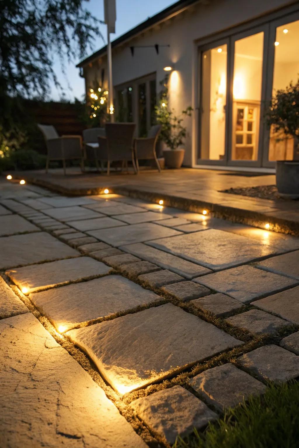 Evening elegance with light-enhanced slabs.