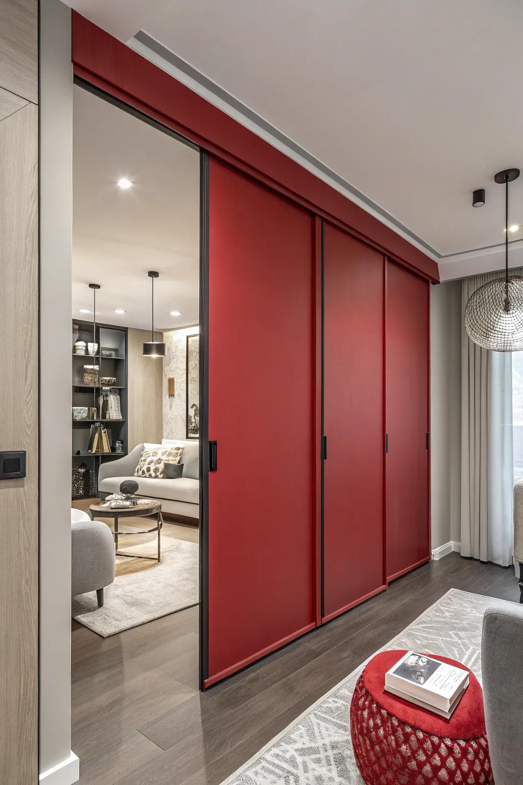 Bold-colored doors add a vibrant touch to any room.