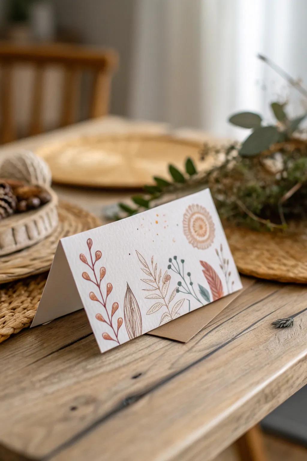 Explore the art of themed slimline cards: where minimalism meets boho elegance.