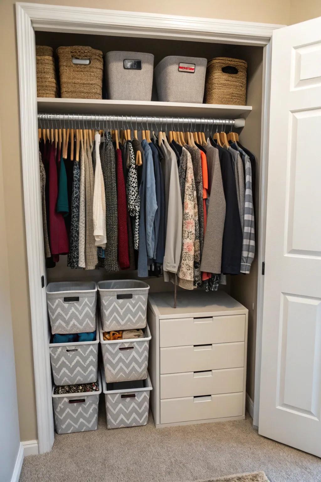 Seasonal rotation keeps your closet organized and current.