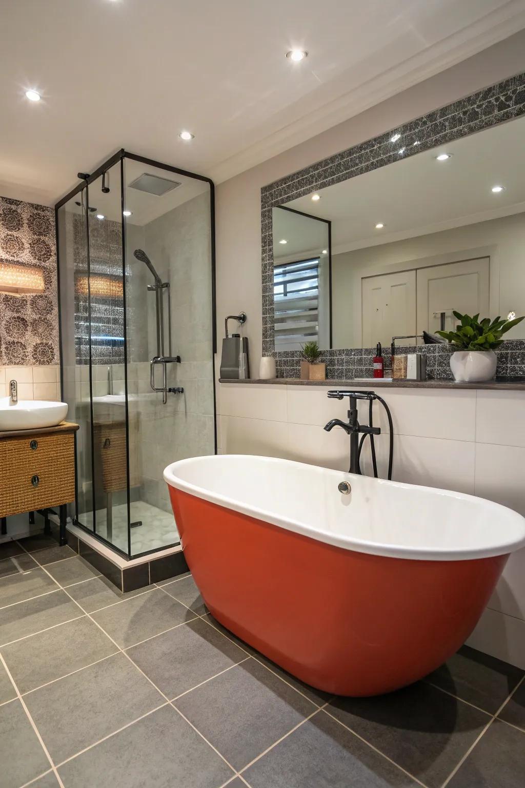 A bold tub makes a statement and adds personality to your space.